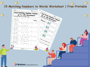 15 Matching Numbers to Words Worksheet