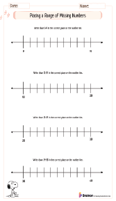 missing numbers on a number line to 100