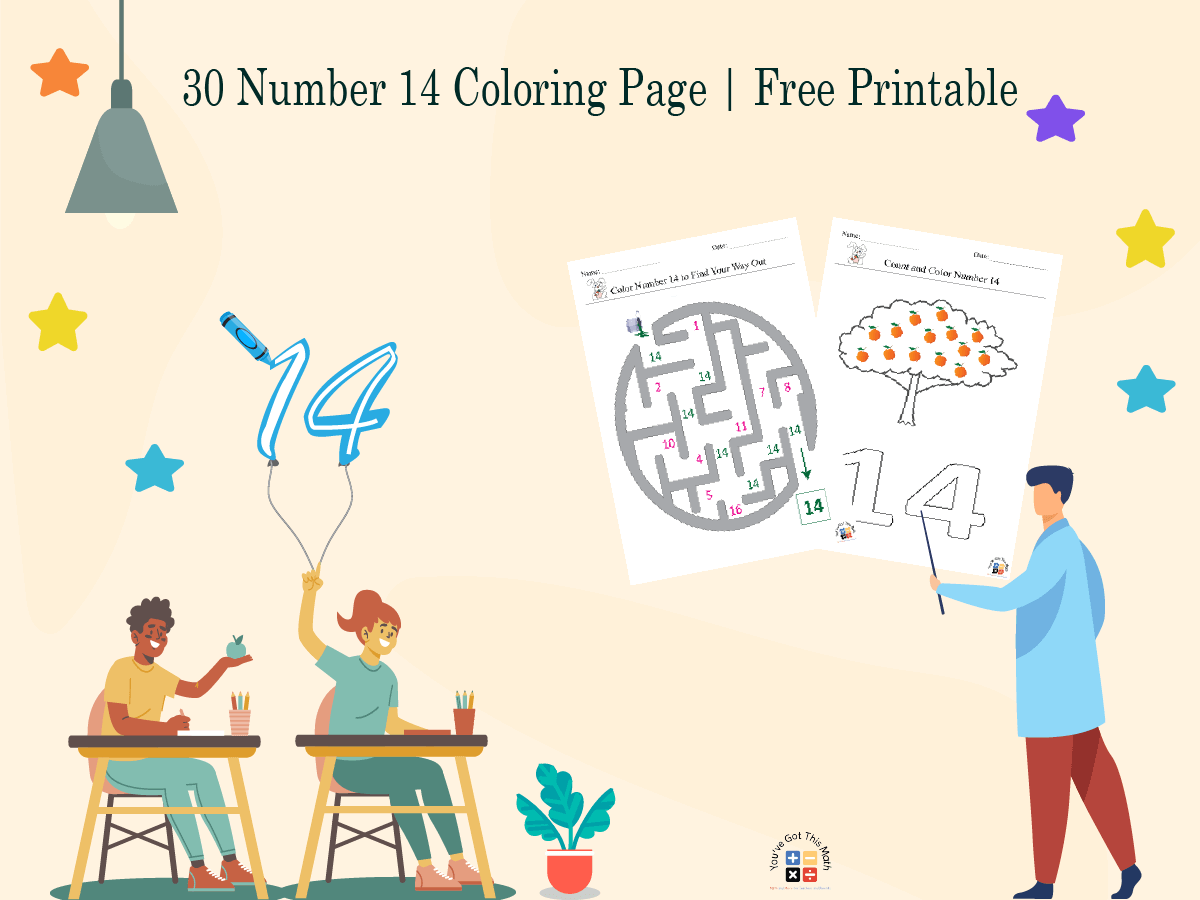 number 14 coloring pages - overview