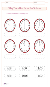 telling time to hour worksheets