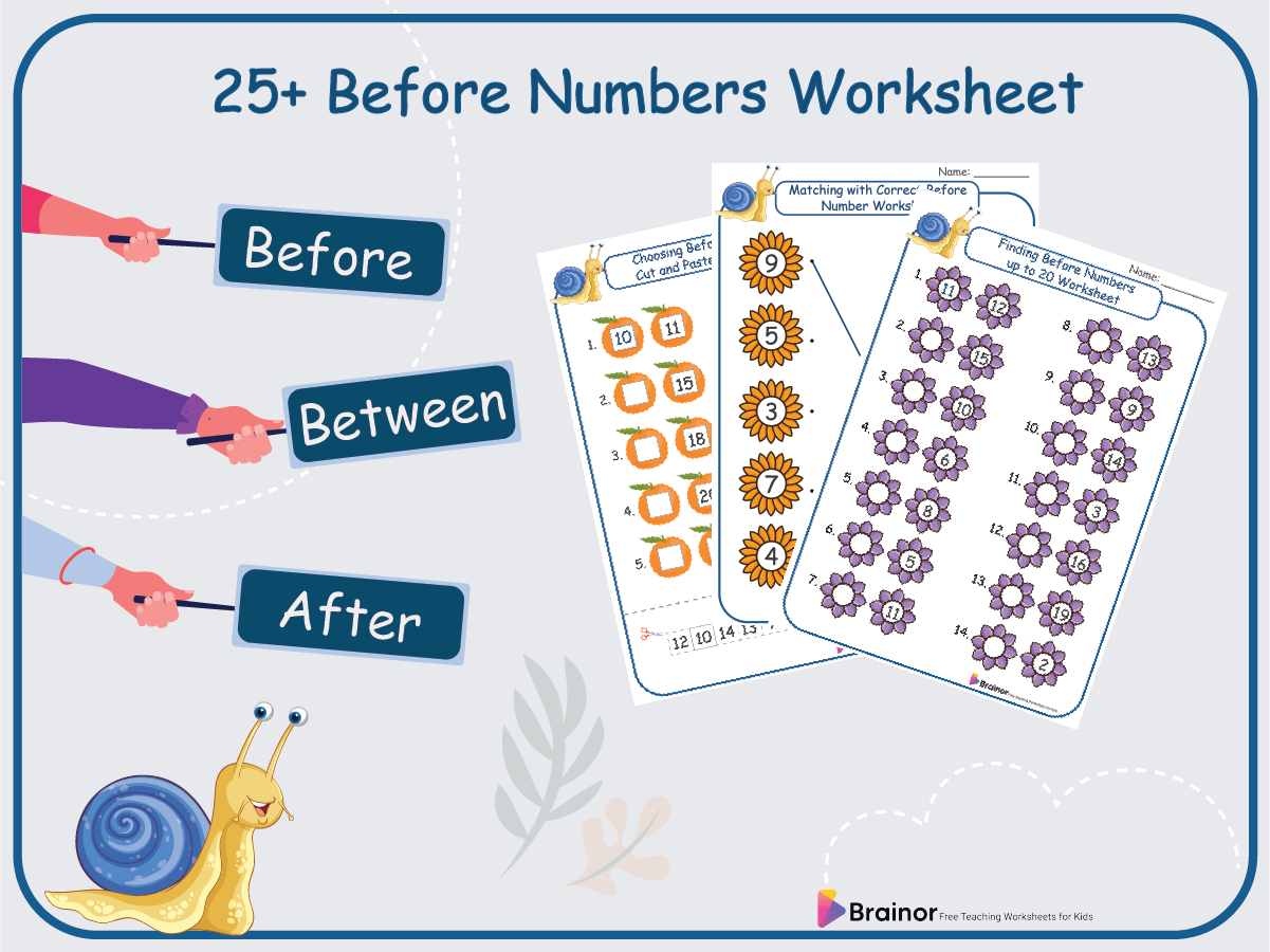 Before numbers worksheet