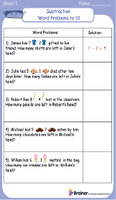 Subtraction Word Problems box image 1