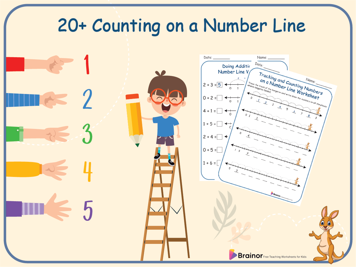 Counting on a number line worksheets