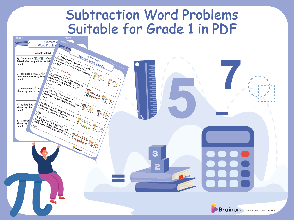 Featured Image Subtraction Word Problems Grade 1 PDF