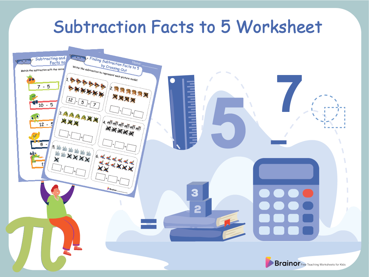 Subtraction Facts to 5 Worksheet Overview