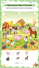 counting farm animals worksheet