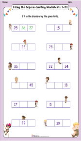 counting worksheets 1-50