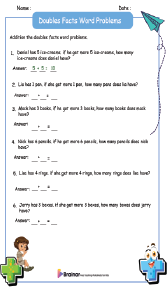 Doubles Facts Word Problems 