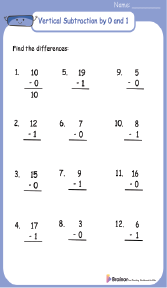 Vertical Subtraction by 0 and 1