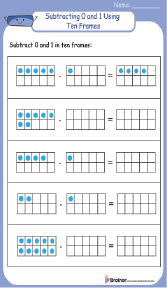 Subtracting 0 and 1 Using Ten Frames