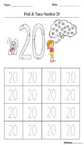 Finding and Tracing Number 20 Worksheet