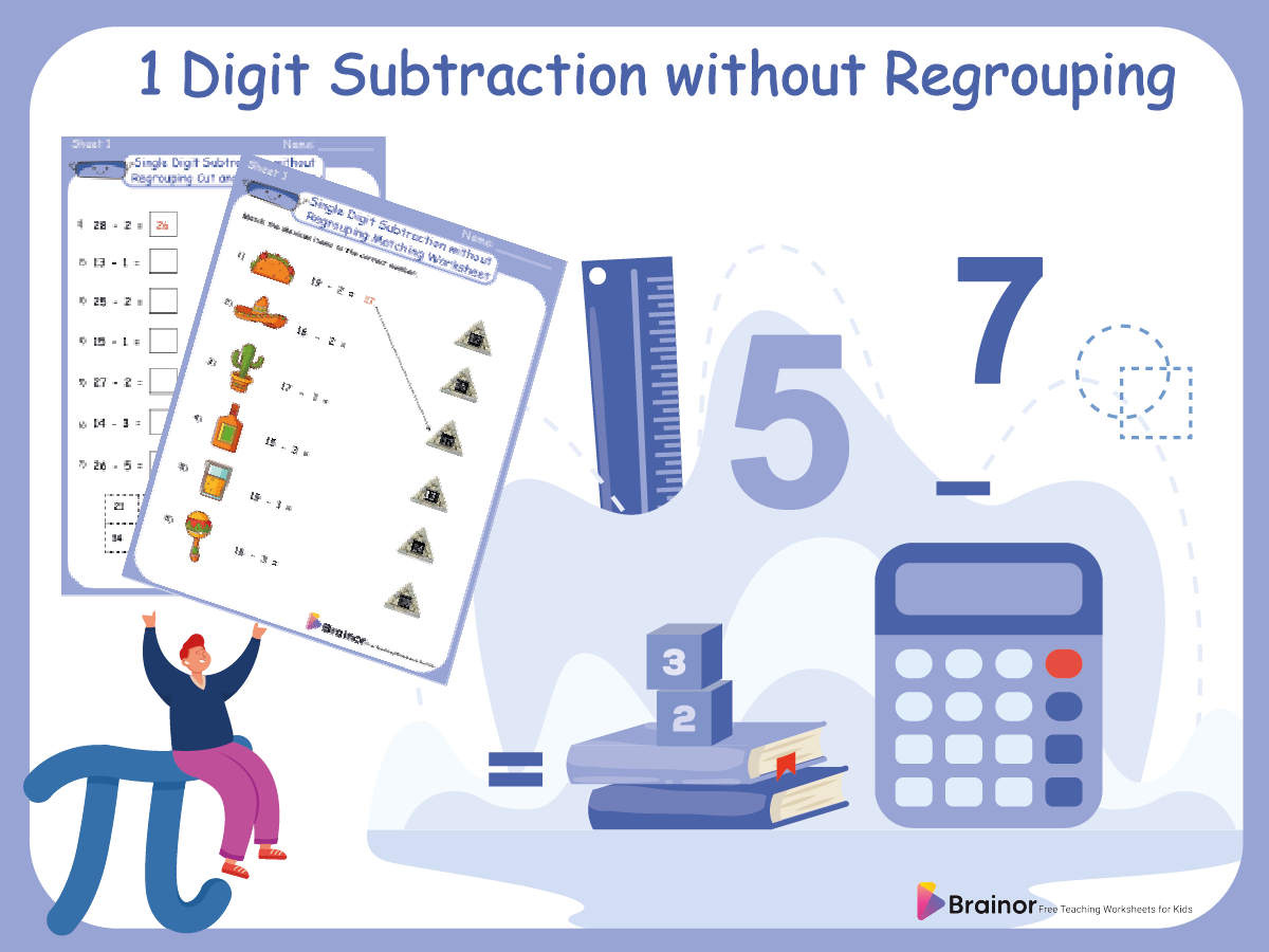 1 digit subtraction without regrouping featured image