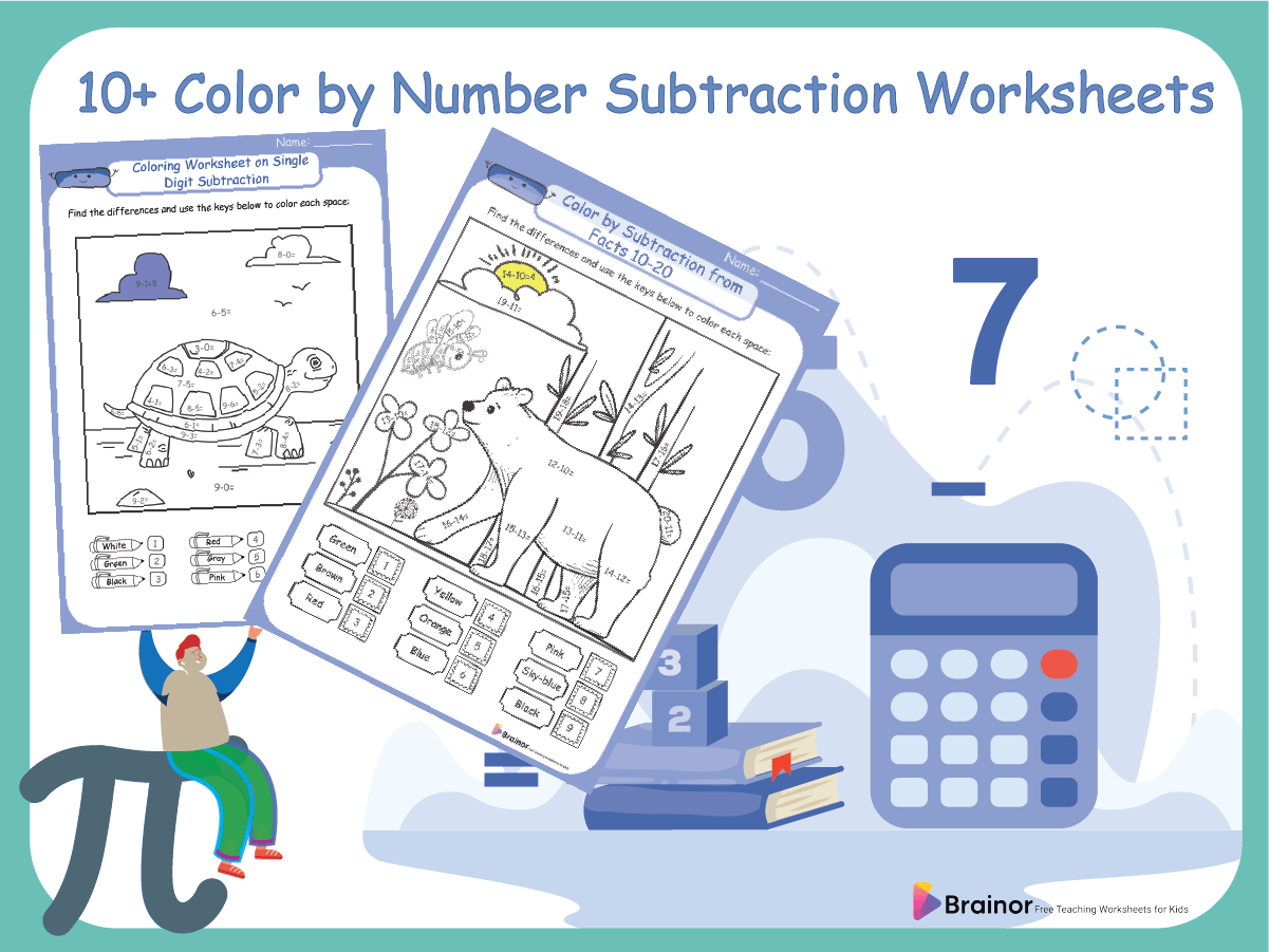 color by number subtraction 1st grade Overview