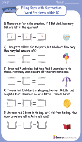 subtraction word problems within 10 box image 1