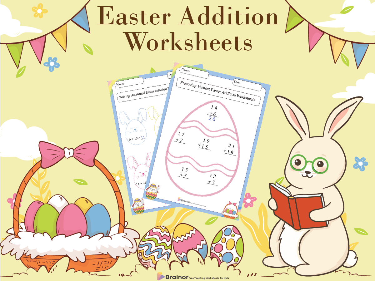 Easter addition worksheets