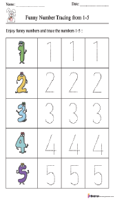 Funny Number Tracing from 1-5