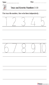 Trace and Rewrite Numbers 1-10