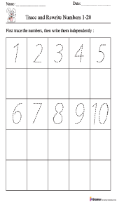 Trace and Rewrite Numbers 1-20