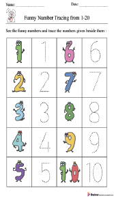 Funny Number Tracing from 1-20
