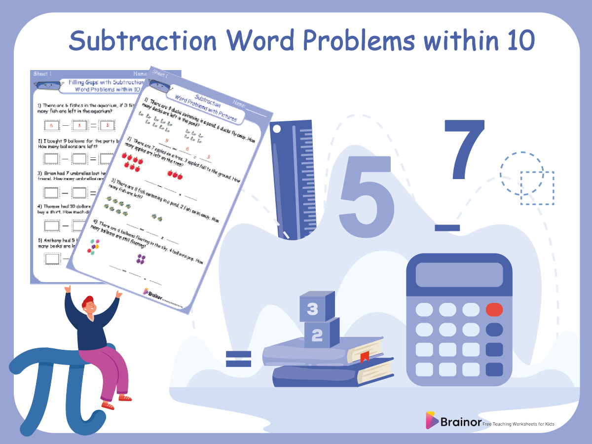 subtraction word problems within 10
