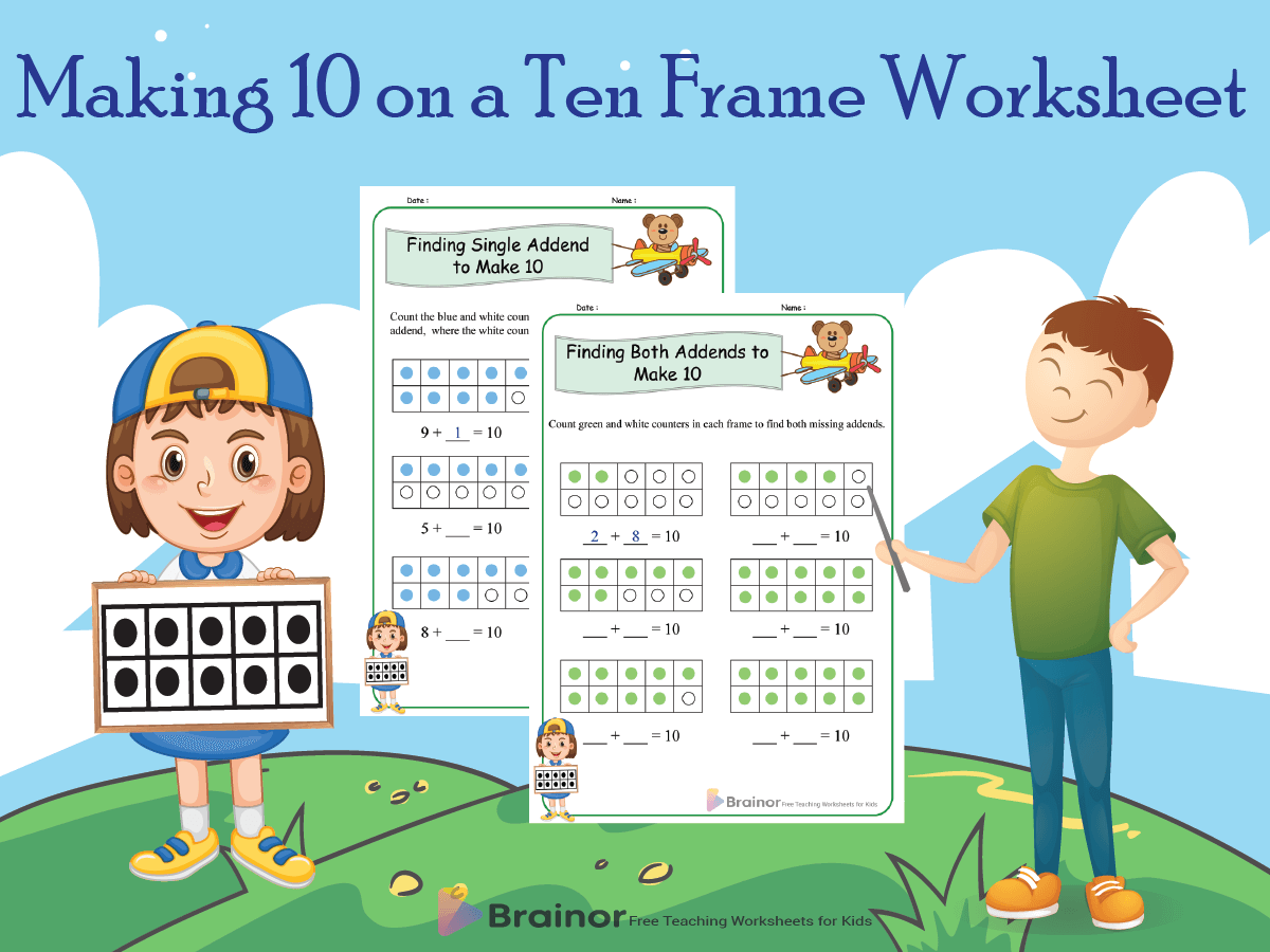 making 10 on a ten frame worksheet