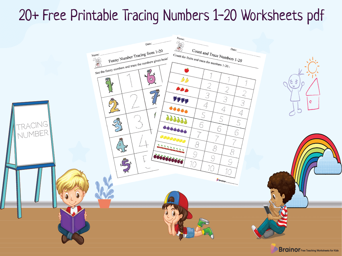 free printable tracing numbers 1 20 worksheets pdf - overview